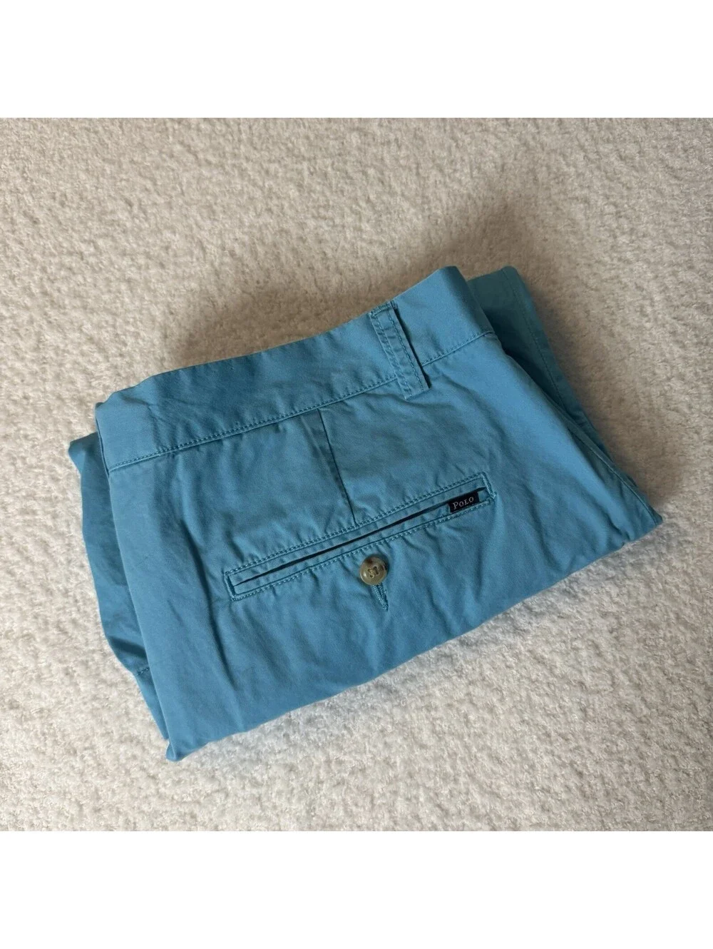 Polo Ralph Lauren Men’s Pima Cotton Shorts Turquoise Size 35 Flat Front